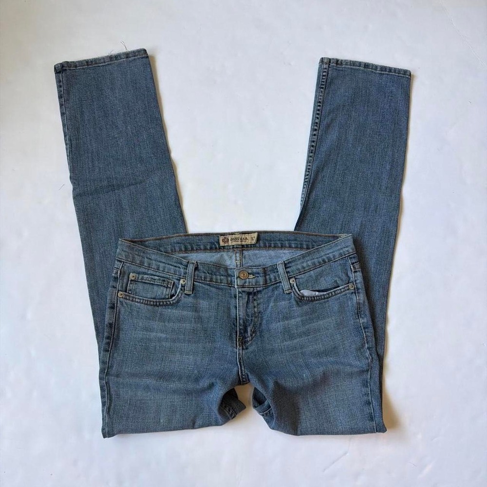 Just USA Low Rise Straight Leg Jeans Light Wash Blue Y2K Size 13 Made in USA